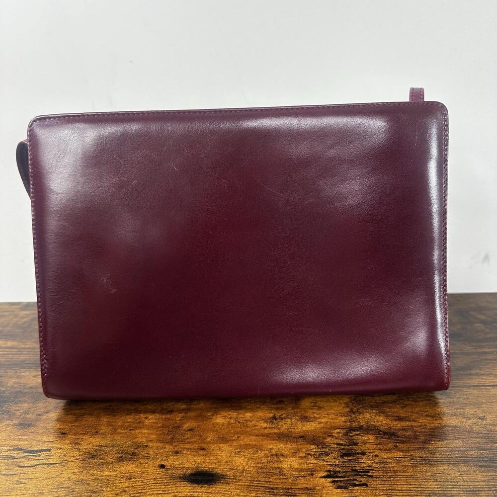 Salvatore Ferragamo Vintage Crossbody Bag Small Bordeaux Leather Italy Authentic - Picture 2 of 16
